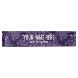 Porte-nom Élégante étincelle Royale Purple Liquide