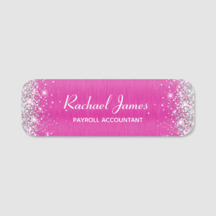 Porte-nom Élégante Glitterie Hot rose Nom de l'huile