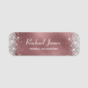 Porte-nom Élégante Glittery Rose Gold Foil Nom balise