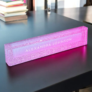 Porte-nom Elégante Parties scintillant rose violet luxueuse
