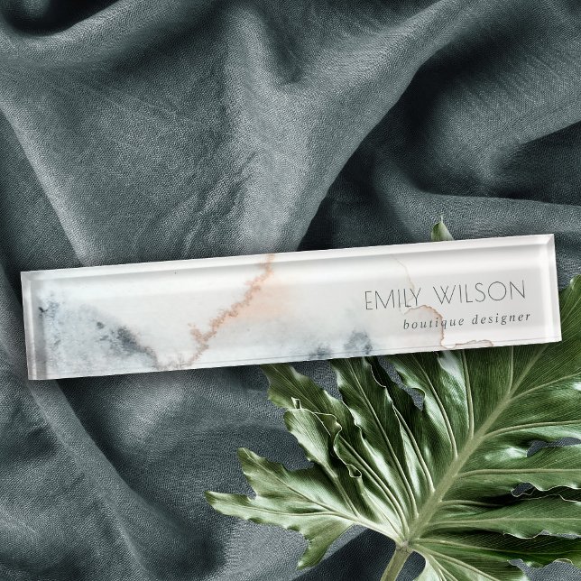 Porte-nom Elégante plage d'aquarelle bleu Aquarelle Aquarell (Créateur téléchargé)