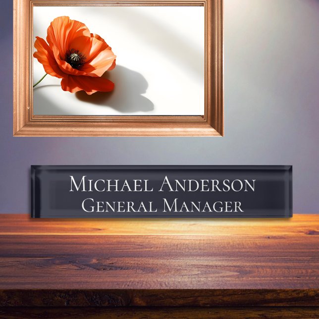 Porte-nom Élégante plaque de nom bleu marine (Créateur téléchargé)