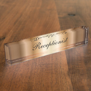 Porte-nom Élégante plaque de nom du bureau réceptionniste