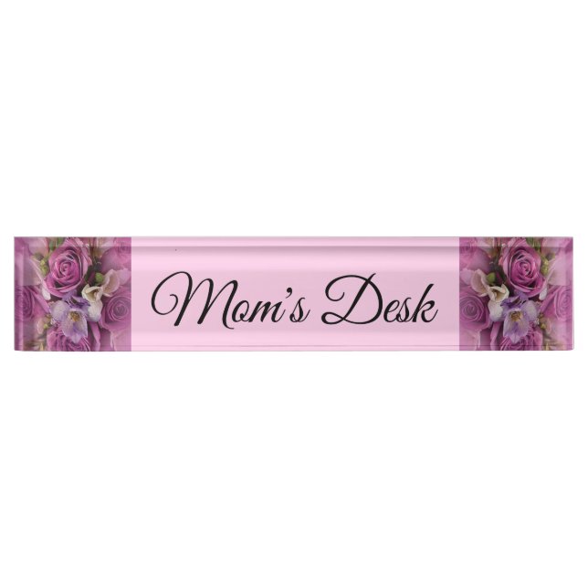 Porte-nom Élégante plaque signalétique du bureau de bouquet  (Devant)