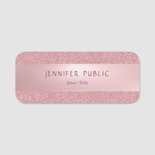 Porte-nom Elégante Rose Gold Parties scintillant Modèle mode