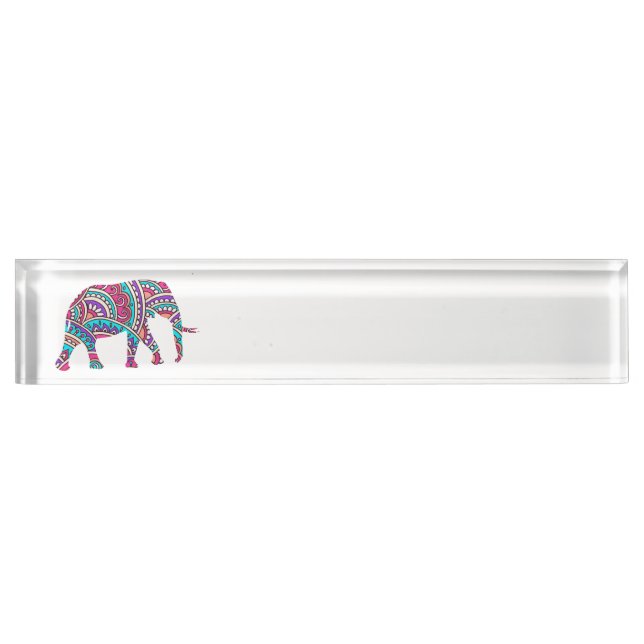 Porte-nom Éléphant coloré (Devant)