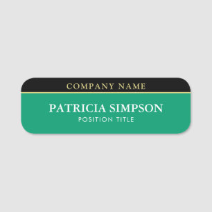 Porte-nom Emerald Green et Black Sharp Contrast