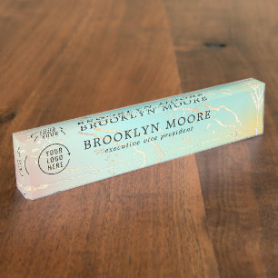 Porte-nom Emplacement Holographique Iridescente Opal Personn