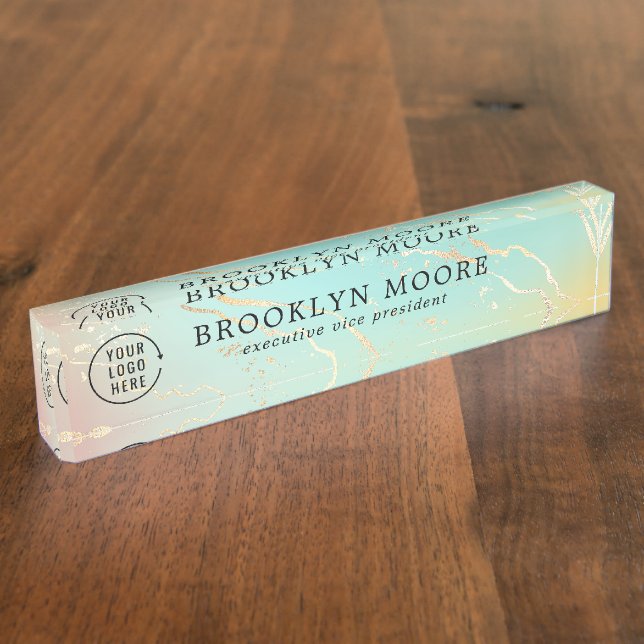 Porte-nom Emplacement Holographique Iridescente Opal Personn (Taille)