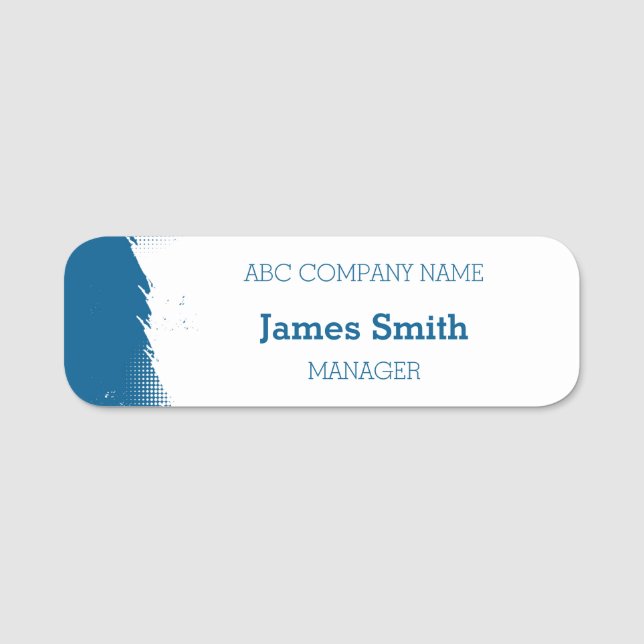 Porte-nom Employé bleu moderne (Devant)