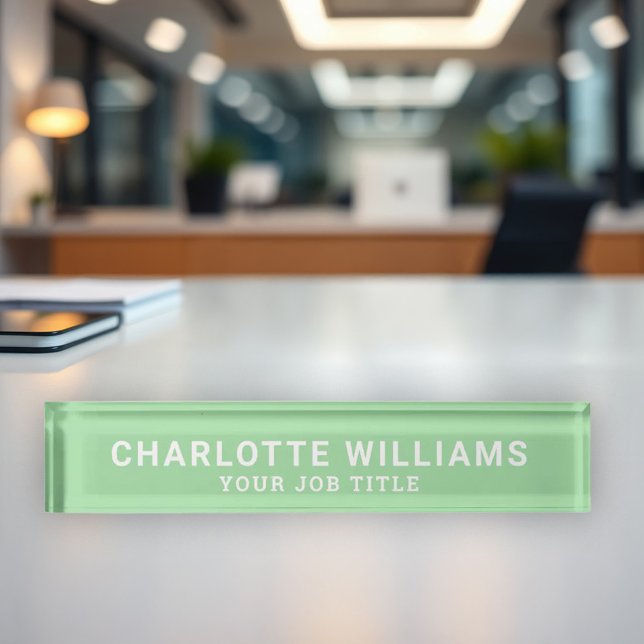 Porte-nom Employé de bureau Vert Menthe Moderne (Créateur téléchargé)