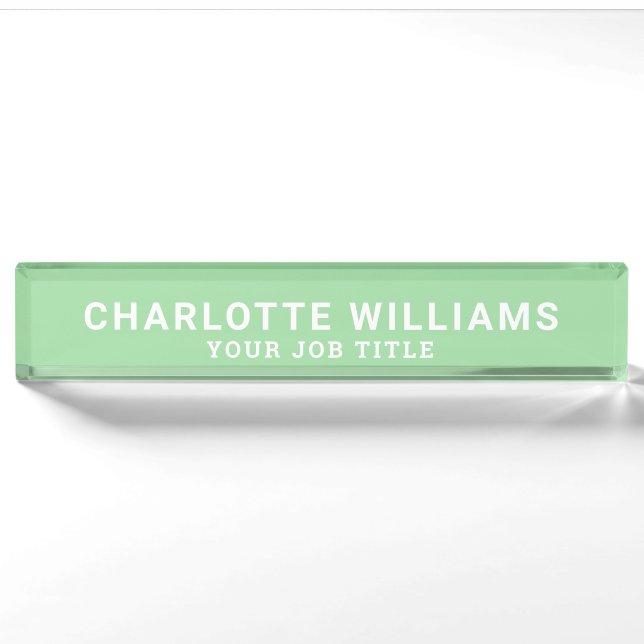 Porte-nom Employé de Mint Green Office (Devant)
