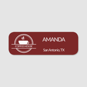 Porte-nom Employé du logo du café