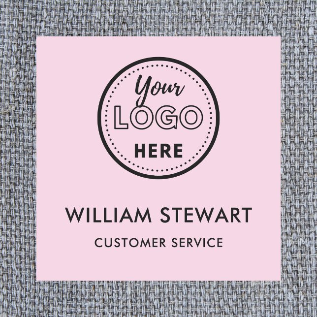 Porte-nom Employé du logo personnalisé Pink Professional (Créateur téléchargé)