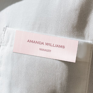 Porte-nom Employé Métal Brossé Rose Gold