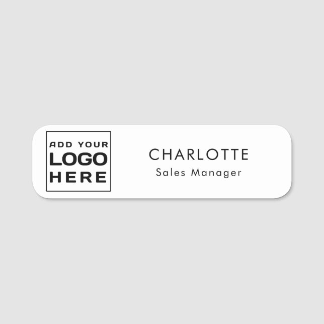 Porte-nom Employés du logo d'entreprise moderne personnalisé (Devant)