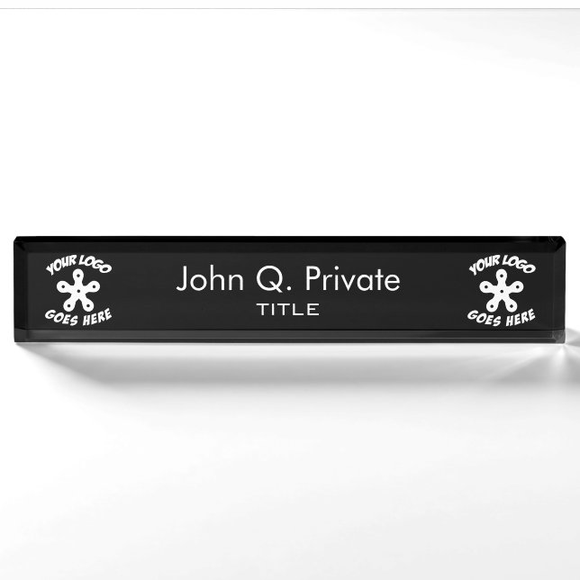 Porte-nom Employez votre propre logo fait sur commande (Devant)