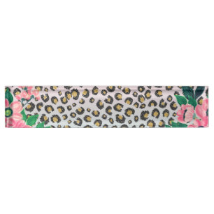 Porte-nom Empreinte de léopard de Parties scintillant flora