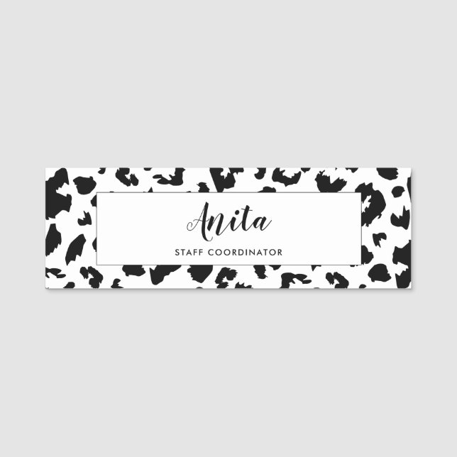 Porte-nom Empreinte de léopard personnalisable (Devant)
