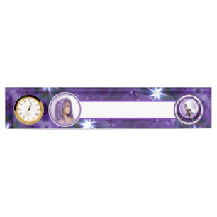 Porte-nom Enfant de lune violette