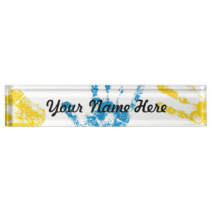 Porte-nom Enfants Handprints en peinture