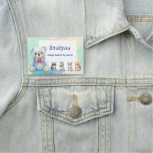 Porte-nom Enfants Planificateur de fête Pastel Teddy Bear Co