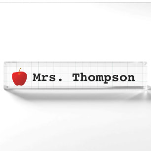Porte-nom Enseignant moderne Red Apple