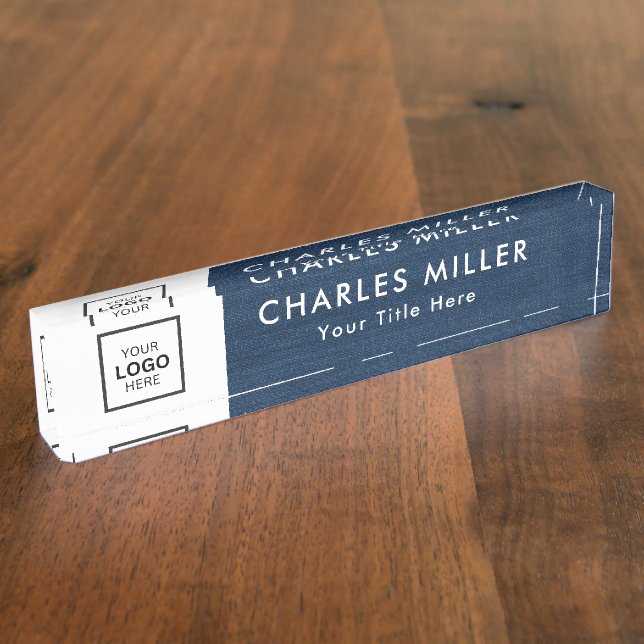 Porte-nom Enseigne de bureau professionnelle avec logo (Taille)