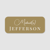 Entreprise manuscrite chic marron doré riche