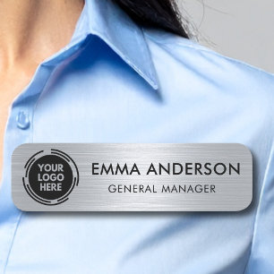 Porte-nom Épingle de sécurité à logo personnalisé ou faux ar