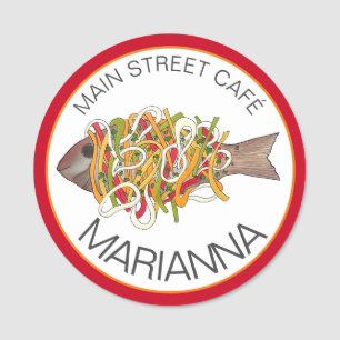 Porte-nom Escovitch Poisson Jamaïcain Caraïbes Cuisine