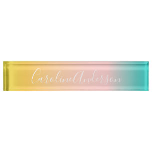 Porte-nom Été Pastel Gradient   Nom de script personnalisé