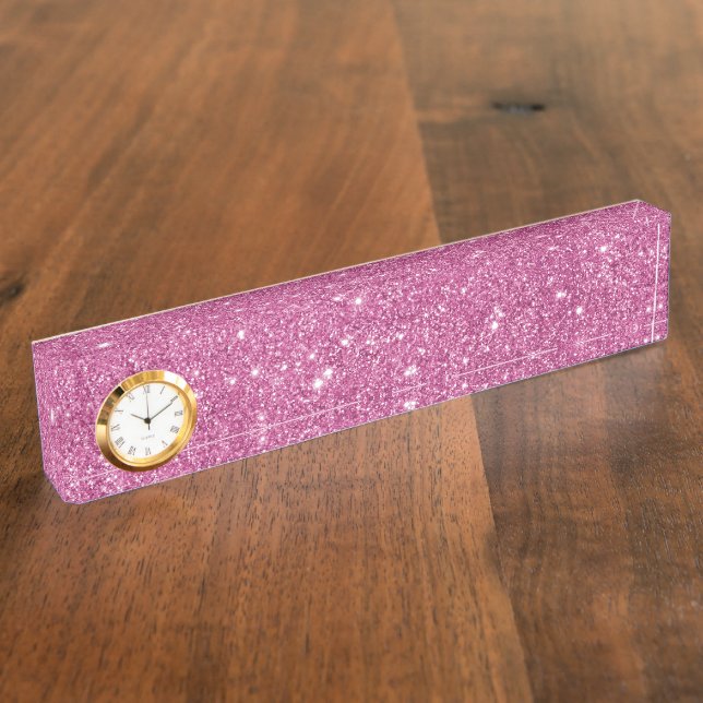 Porte-nom Étincelles de parties scintillantes de roses (Taille)