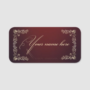 Porte-nom Etiqueta para nombre clásica con decoración dorada