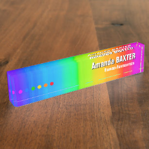 Porte-nom Étiquette de nom arc-en-ciel