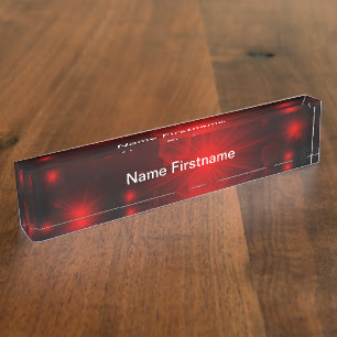 Porte-nom étoile rouge plaque