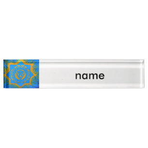 Porte-nom étoile tantrique en or bleu