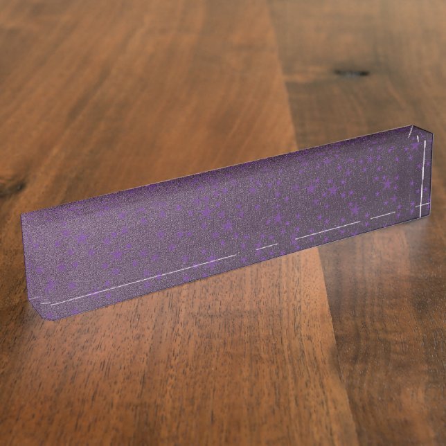Porte-nom étoiles lilas en violet (Taille)