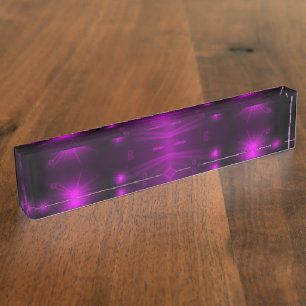 Porte-nom étoiles lumières violettes