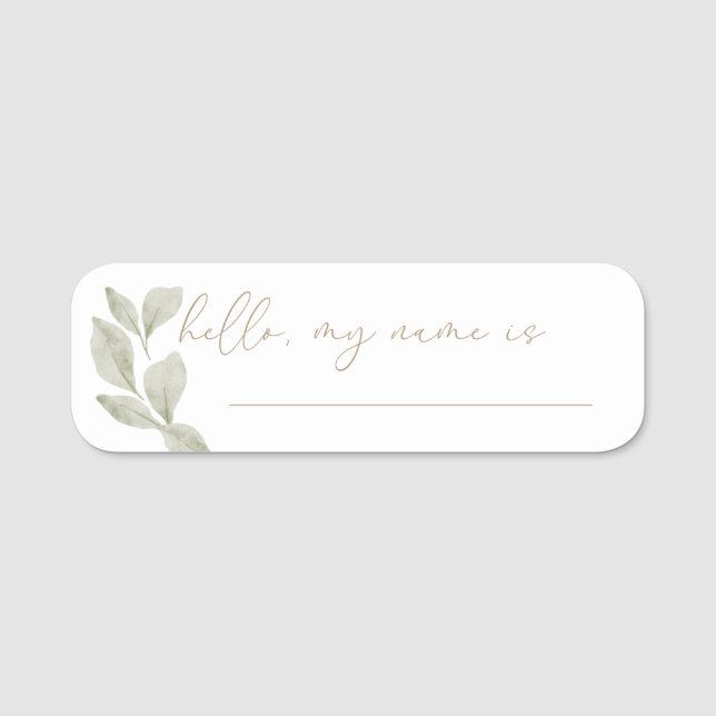 Porte-nom Eucalyptus neutre pour le genre (Devant)