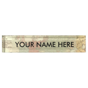 Porte-nom Europe Carte Pays Antique Mondiale