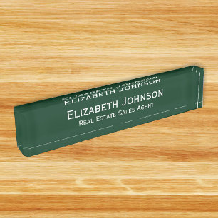 Porte-nom Exécutif professionnel moderne Dark Green
