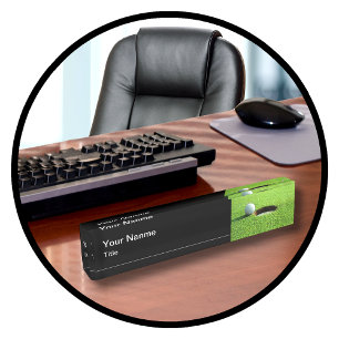 Porte-nom Executive Monogram Golf Cadeau de bureau Nom Plaqu