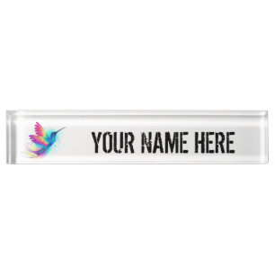 Porte-nom Exotic Rainbow Hummingbird