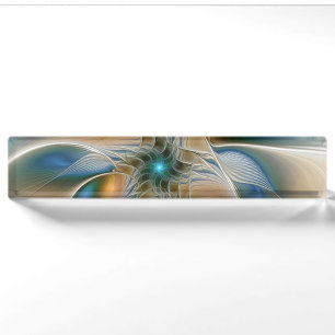 Porte-nom Fantaisie abstraite et aérienne d'art fractal avec