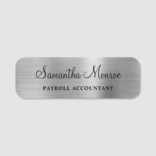 Porte-nom Faux argent gris métallisé