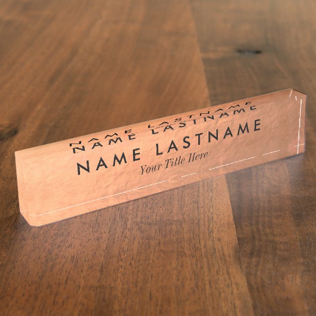 Porte-nom Faux Foil Foil personnalisé plaque signalétique du (Taille)