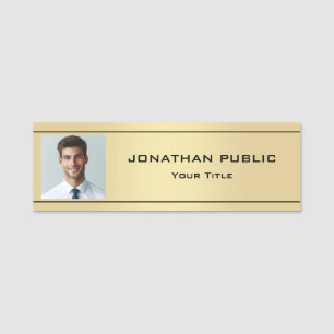 Porte-nom Faux Gold Employé Personnel Équipage Photo Élégant