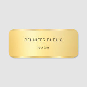 Porte-nom Faux Gold Moderne Glamour Modèle employé tendance