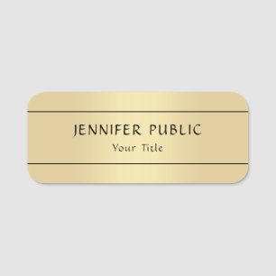 Porte-nom Faux Gold personnalisé Élégant Modèle moderne